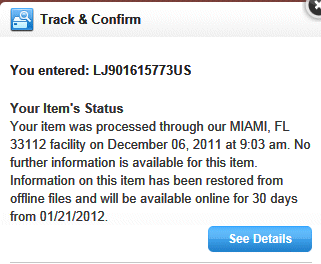 Track and confirm